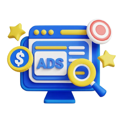 Laptop with active online advertising campaigns