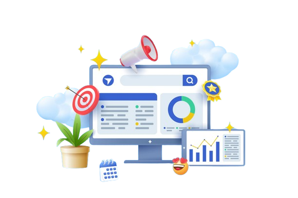 Tracking integrated marketing performance with SEO, PPC, and SMO on computer screen